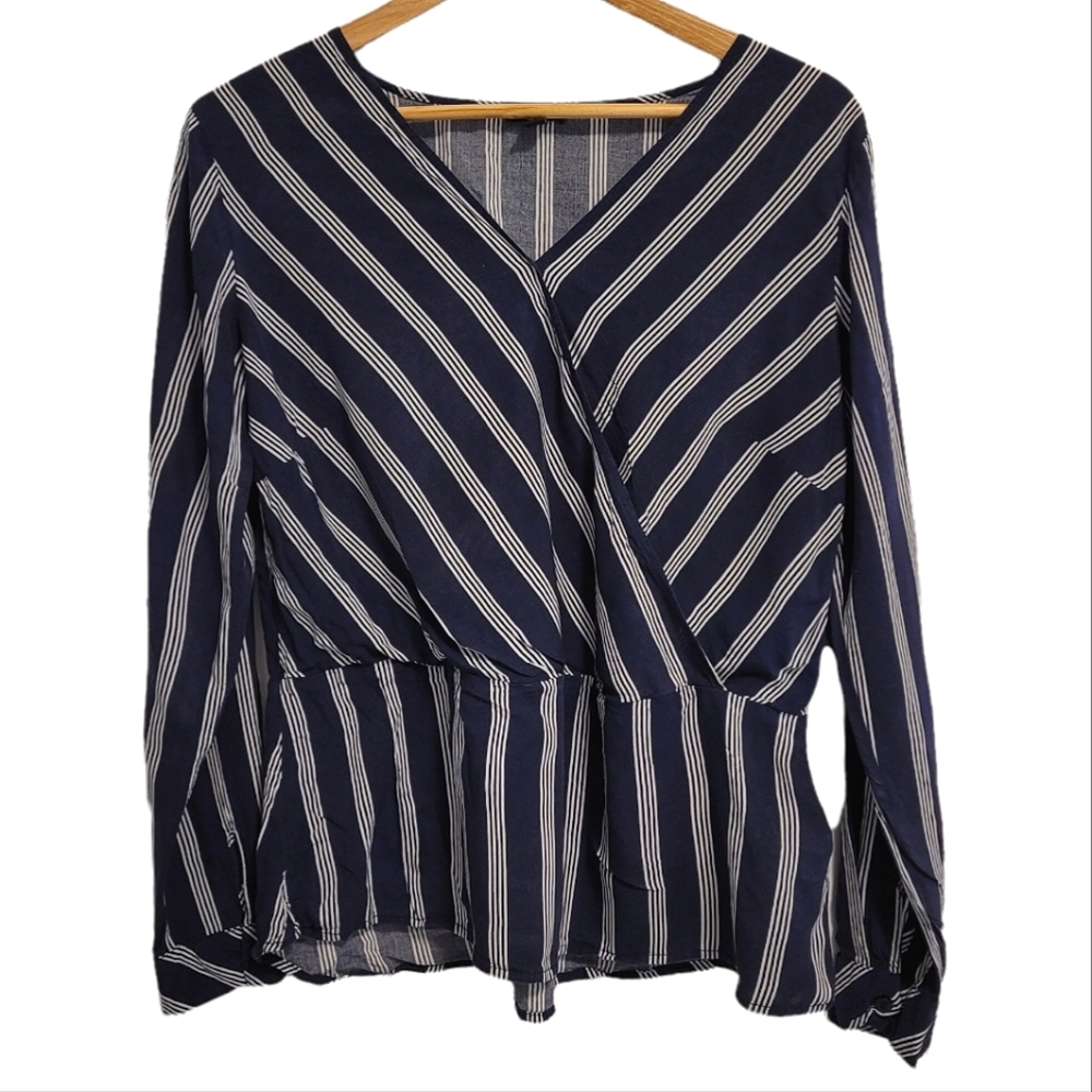 TOM TAILOR Cropped Flowing Peplum Blouse (Medium)